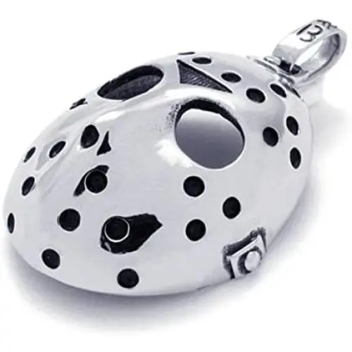 Jonline24h Stainless Steel Halloween Jason Mask Mens Necklace Pendant - Silver Black, 18''-26'' Chain Jonline24h Stainless Steel Halloween Jason Mask Mens Necklace Pendant - Silver Black, 18''-26'' Chain