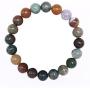 Natural Indian Agate Gemstone Bracelet 7 inch Stretchy Chakra Gems Stones Healing Crystal Birthday Gift GB8-31