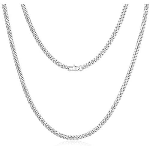 Jewlpire Diamond Cut Miami Mens Cuban Link Chain Necklace, Gold Chain | Silver Chain for Men Boys Women, Hip-Hop & Cool Style, 316L Stainless Steel/18K Gold Plated, 4/6/10mm, 18/20/22/24/26/30 Inch