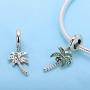 Fan Charm 925 Sterling Silver Snow Charm Key Charm Coconut Palm Tree Charm Love Charm for Pandora Charm Bracelet