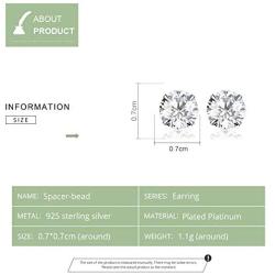 Cubic Zirconia Hypoallergenic Stud Earrings for Women Men Girls, BAMOER Sterling Silver with 14K White Gold Multi-Element Earring