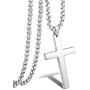 Jstyle Jewelry Mens Simple Cross Necklace Stainless Steel Pendant for Women 24 Inch
