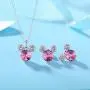HERAYLI Mickey Mouse Pendant Necklace for Girls/Women,Made with Swarovski Crystal Lovely Women Necklace Jewelry Gift (Pink) HERAYLI Mickey Mouse Pendant Necklace for Girls/Women,Made with Swarovski Crystal Lovely Women Necklace Jewelry Gift (Pink)