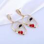 TULIP LY Sun Moon Asymmetrical Crystal Drop Earrings Bohemian Tassel Design Dangle Earring Fashion Retro Stud Earrings for Women Girl Fashion Jewelry