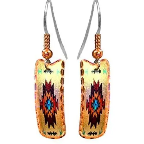 Southwest Native American Sunburst Earrings women Girls, Clorful -Turquoise Color, Copper Handmade Rectangular Native Earrings Southwest Native American Sunburst Earrings women Girls, Clorful -Turquoise Color, Copper Handmade Rectangular Native Earrings
