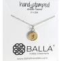 Hand Stamped Personalized Initial Necklace, Stainless Steel with Solid Brass Letter Necklace Dainty Coin Charm Bracelet Delicate Disc Name Necklace for Women Girls