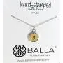 Hand Stamped Personalized Initial Necklace, Stainless Steel with Solid Brass Letter Necklace Dainty Coin Charm Bracelet Delicate Disc Name Necklace for Women Girls