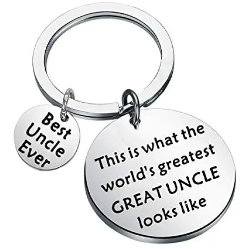 CENWA Uncle Keychain Gifts Best Uncle Ever Brother Family Jewelry Birthday Gift for Uncle from Nephew Niece This is The World’s Greatest Great Uncle Looks Like