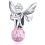 BAMOER 925 Sterling Silver Girl and Boy Bead Charms, Good Luck Charms Women Girls Bead Fit Bracelet Necklace Gift (Flower Fairy)