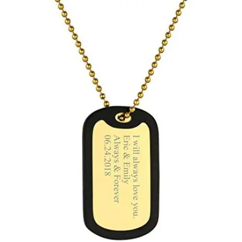 GoldChic Jewelry Personalized USA Flag/Military/Medical Alert ID Dog Tags for Men,Stainless Steel Army Necklace Chain, Independence Day Gift 18K Gold Plated Dog Tags Necklace-Free Text Engrave GoldChic Jewelry Personalized USA Flag/Military/Medical Alert ID Dog Tags for Men,Stainless Steel Army Necklace Chain, Independence Day Gift 18K Gold Plated Dog Tags Necklace-Free Text Engrave