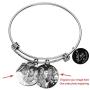 Qina C Love You to The Moon and Back Personalized Photo Engraving Bangle Dangle Charm Adjustable Wire Bracelet Inspirational Gift