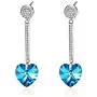 Heart Swarovski Crystal Drop Long Dangling Earrings for Women 925 Sterling Silver Post Hypoallergenic Jewelry Heart Swarovski Crystal Drop Long Dangling Earrings for Women 925 Sterling Silver Post Hypoallergenic Jewelry