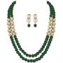 Aheli Crystal Pearl Long Necklace with Earring Indian Traditional Bollywood Jewelry Set for Women Girls