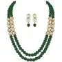 Aheli Crystal Pearl Long Necklace with Earring Indian Traditional Bollywood Jewelry Set for Women Girls
