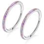 Vinjewelry Opal Hoop Earrings -2 PCS Cartilage Earrings Hoop for Women Girls 316L Surgical Steel Plated 14K Ladies Endless Earrings 20G Hypoallergenic Huggie Earrings