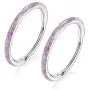 Vinjewelry Opal Hoop Earrings -2 PCS Cartilage Earrings Hoop for Women Girls 316L Surgical Steel Plated 14K Ladies Endless Earrings 20G Hypoallergenic Huggie Earrings
