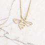 La Menagerie Bee Gold Origami Jewelry - Gold Geometric Chain Necklace – 18 Karat Plated Gold Necklace for Women & Girls – Stylish Bee Pendant Necklace