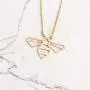 La Menagerie Bee Gold Origami Jewelry - Gold Geometric Chain Necklace – 18 Karat Plated Gold Necklace for Women & Girls – Stylish Bee Pendant Necklace La Menagerie Bee Gold Origami Jewelry - Gold Geometric Chain Necklace – 18 Karat Plated Gold Necklace for Women & Girls – Stylish Bee Pendant Necklace