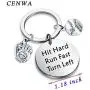 CENWA Baseball Team Gift Baseball Mom Gift Hit Hard Run Fast Turn Left Keychain Baseball Lovers Jewelry Keychain Softball Mom Baseball Game Day Gift for Baseball Team