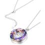 Sllaiss Sterling Silver Crystal Pendant Necklace for Women Multi Color Crystals from Austria Tree of Life Fine Jewelry with Gift Box
