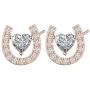 FAADBUK Lucky Horseshoe Rose Gold Earrings Horseshoe Stud Earrings Good Luck Charm Earrings Jewelry For Horses Lover Cowgirl