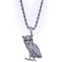 Moca Jewelry Hip Hop Iced Out Bling Owl Pendant 18K Gold Plated Chain Necklace for Men Women