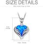 SOULMEET Angel Wings Heart Necklace with Simulated Opal&Cubiz Zirconia for Women Girls Sterling Silver Jewelry Christmas Gifts Birthday