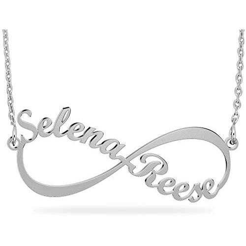 Joelle Jewelry Design 18K White Gold Infinite Love Name Necklace