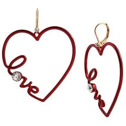 Betsey Johnson Heart Love Drop Earrings