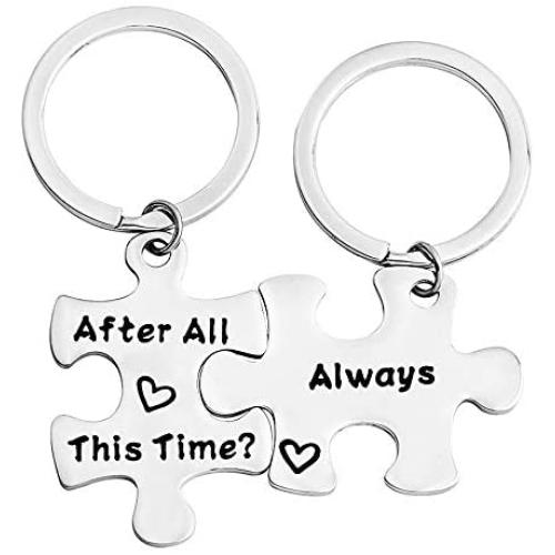FUSTMW Couple Puzzle Keychain After All This Time and Always Couples Jewelry Best Friend Gift