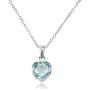 GemStar USA Sterling Silver Blue Topaz Bezel-Set Heart Pendant Necklace