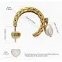 Vogale Pearl Earrings for Women, 925 Silver 18k Gold Plated Braided Dangle Pearl Stud Earrings, Noble Handmade Exquisite Open Hoop Earrings, Gold Small Hoop Hypoallergenic Rounded Earrings