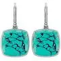 UTOPIA JAIPUR 925 Silver with White Rhodium Plating Turquoise Dangle Earrings for Girls and Women
