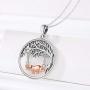 TRISHULA Sloth Necklace 925 Sterling Silver Cute Animal Sloth on Tree of Life Charm Pendant Jewelry Gifts for Sloth Lovers