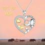 YFN 925 Sterling Silver Mom Horse Elephant Sloth Heart Pendant Necklace Christmas Day Jewelry Gift for Women