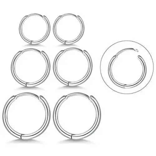 Small Silver Hoop Earrings -Sterling Silver Hoop Earrings Small Huggie Hoop Earrings Set for Women Men Girls| 3 Pairs Hypoallergenic Cartilage Earrings Tragus Earrings Nose Lip Rings 8mm 10mm 12mm Small Silver Hoop Earrings -Sterling Silver Hoop Earrings Small Huggie Hoop Earrings Set for Women Men Girls| 3 Pairs Hypoallergenic Cartilage Earrings Tragus Earrings Nose Lip Rings 8mm 10mm 12mm