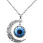 Moon Blue Eye Pendant Evil Monster Eyeball Necklace Evil Eyes Choker Gifts for Men