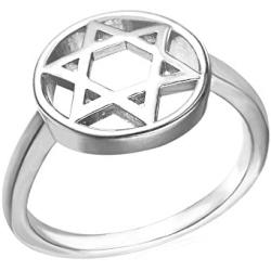 U7 Jewelry Platinum or 18K Gold Plated Star of David Ring, Signet Ring for Men and Women, Size 6 to 11
