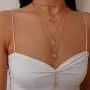 Chargances Gold Cross and Mary Pendant Necklace Long Chain Rosary Beads Necklace Collar Choker Jewelry for Women and Girls Ladies Sexy Party Jewelry