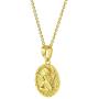 In Season Jewelry 18k Yellow Gold Plated Guardian Angel Medal Baptism Gift Pendant Necklace 18''