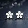 Cherry Blossom Charm Stud Earrings Sterling Silver with Crystal Enamel & Pink Flower Charm for Women Girls Fashion Fine Jewelry Cherry Blossom Charm Stud Earrings Sterling Silver with Crystal Enamel & Pink Flower Charm for Women Girls Fashion Fine Jewelry