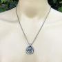 Tribal Surfer Maori Hawaiian Polynesian Jewelry Triple Koru Protection Amulet peace-tranquillity-personal growth-positive change-awakening Pewter Mens Pendant Necklace Charm for men Silver Ball Chain