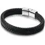 Jstyle Braided Leather Bracelets for Men Bangle Bracelets Fashion Magnetic Clasp 7.5-8.5 Inch
