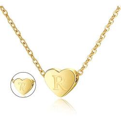 Lanqueen Initial Necklace for Girls Stainless Steel Alphabet Letters Pendant Neckalces for Birthday Christmas