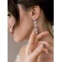 SWEETV Marquise Cubic Zirconia Wedding Bridal Chandelier Earrings for Brides, Crystal Rhinestone Drop Dangle Earrings for Women, Prom Party Jewelry Gifts