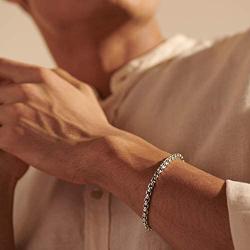 John Hardy Mens Asli Classic Chain Link Silver 6mm Box Chain Bracelet with Hook Clasp, Size M