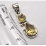 SilverStarJewel 925 Sterling Silver Citrine Necklace Pendant 1.2'' 2.9 Grams Wedding Fashion
