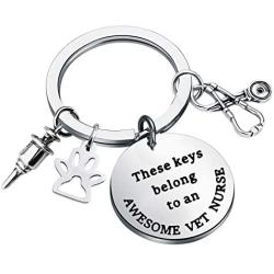 CYTING Veterinarian Keychain These Keys Belong to an Awesome Vet Tech/Nurse Keychain Appreciation Gift Veterinary Medicine Graduation Gift