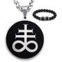 Gungneer Satanic Leviathan Necklace Stainless Steel Keel Chain Strength Amulet Religious Jewelry for Men Women