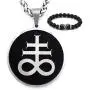 Gungneer Satanic Leviathan Necklace Stainless Steel Keel Chain Strength Amulet Religious Jewelry for Men Women